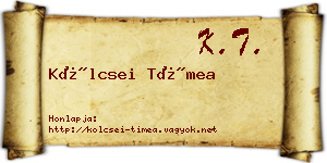 Kölcsei Tímea névjegykártya