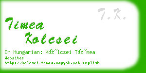 timea kolcsei business card